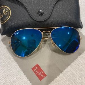 Ray Ban Gold Blue Flash